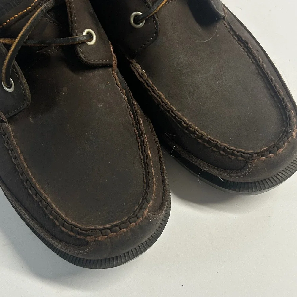 Timberland Boat Shoes Dark Brown Mens 11 M Leather Deck Shoes 80533 2344